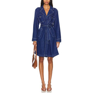 Favorite Daughter 'The Boulevard' Blue Cotton Trench Size M - NWT